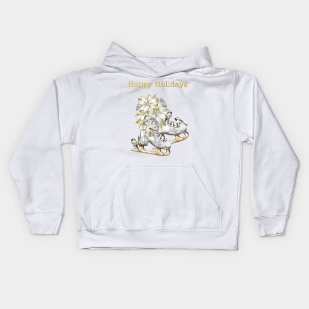 Gold And Silver Skates Kids Hoodie by Jean Plout Designs